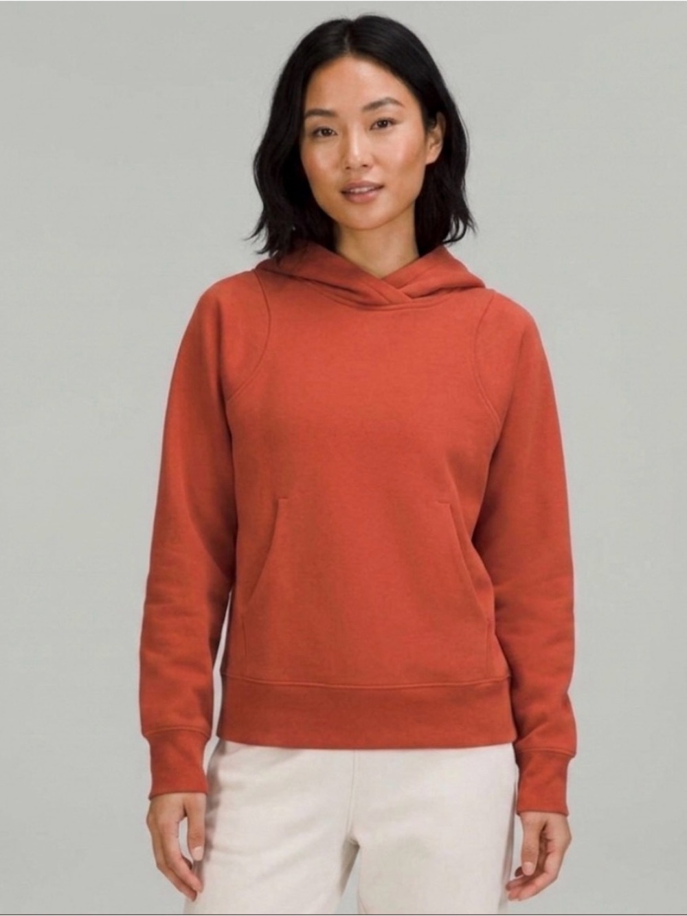 LULULEMON Loungeful Hoodie Sweatshirt Pullover Fleece in Red Rock Size 6